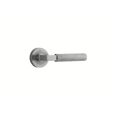 Iver Door Lever Brunswick Rose Round Concealed Fix Pair Brushed Chrome L120xP60mm BPD52mm