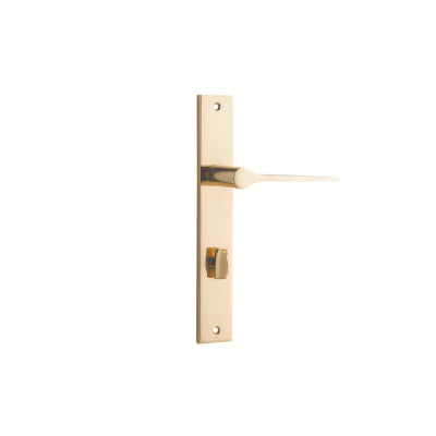 Iver Door Lever Como Rectangular Privacy Pair Polished Brass CTC85mm L119xP59mm BPH240xW38mm