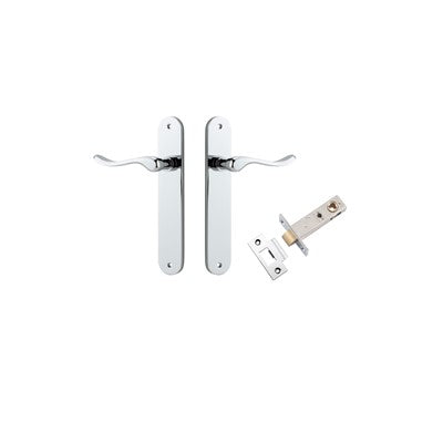 Iver Door Lever Stirling Oval Polished Chrome Passage Kit