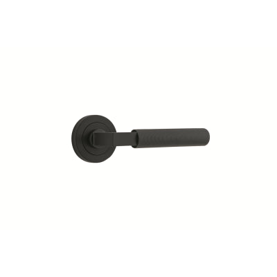 Iver Door Lever Brunswick Rose Round Concealed Fix Pair Matt Black L120xP60mm BPD52mm