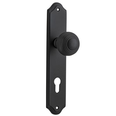 Iver Door Knob Guildford Shouldered Euro Pair Matt Black CTC85mm D52xP74mm BPH250xW48mm