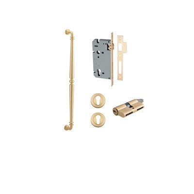 Iver Pull Handle Sarlat Brushed Brass CTC600mm Key / Key Entrance Kit