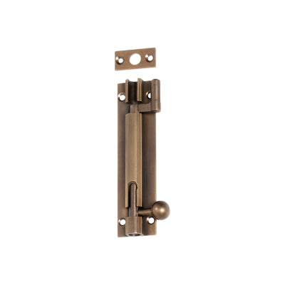 Tradco Barrel Bolt Offset Antique Brass L100xW25mm