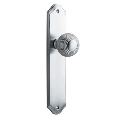 Iver Door Knob Guildford Shouldered Latch Pair Brushed Chrome D52xP74mm BPH250xW48mm