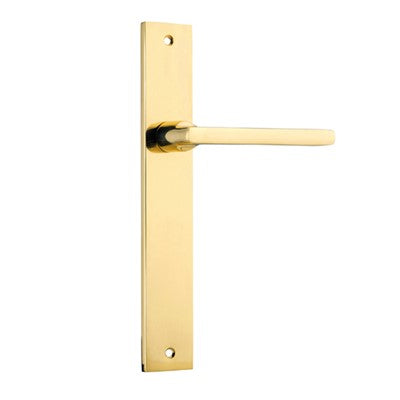 Iver Door Lever Baltimore Rectangular Latch Pair Polished Brass L118xP54mm BPH240xW38mm