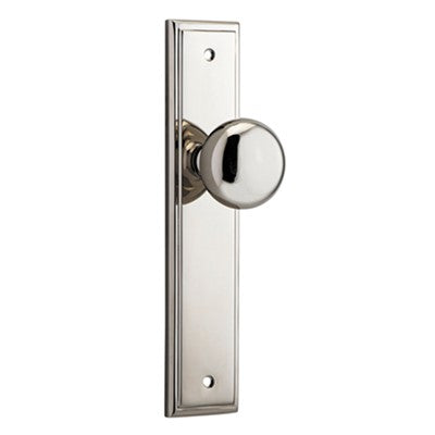 Iver Door Knob Cambridge Stepped Latch Pair Polished Nickel D55xP63mm BPH237xW50mm