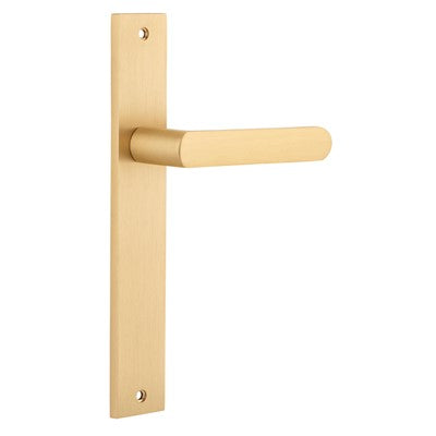 Iver Door Lever Osaka Rectangular Latch Pair Brushed Brass L120xP52mm BPH240xW38mm