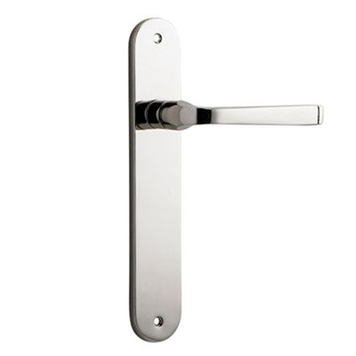 Iver Door Lever Annecy Oval Latch Pair Polished Nickel L117xP63mm BPH240xW40mm