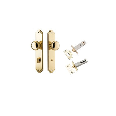 Iver Door Knob Cambridge Shouldered Polished Brass Privacy Kit