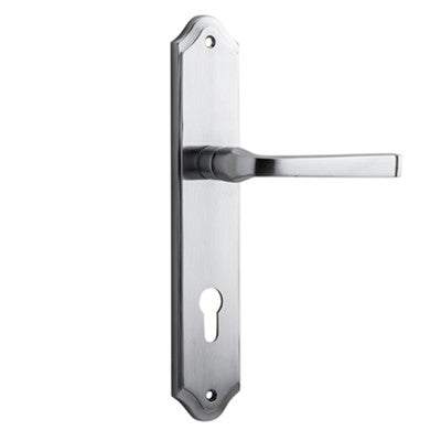 Iver Door Lever Annecy Shouldered Euro Pair Brushed Chrome CTC85mm L117xP65mm BPH250xW48mm