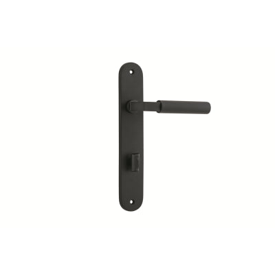 Iver Door Lever Berlin Oval Privacy Pair Matt Black CTC85mm L120xP57mm BPH240xW40mm