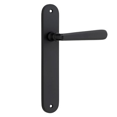 Iver Door Lever Copenhagen Oval Latch Pair Matt Black L120xP57mm BPH240xW40mm