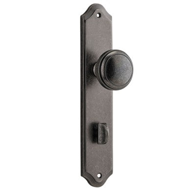 Iver Door Knob Paddington Shouldered Privacy Pair Distressed Nickel CTC85mm D55xP63mm BPH250xW48mm