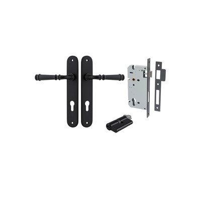 Iver Door Lever Verona Oval Matt Black Key / Key Entrance Kit