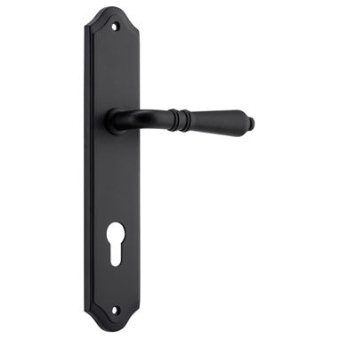 Iver Door Lever Sarlat Shouldered Euro Pair Matt Black CTC85mm L111xP55mm BPH250xW48mm