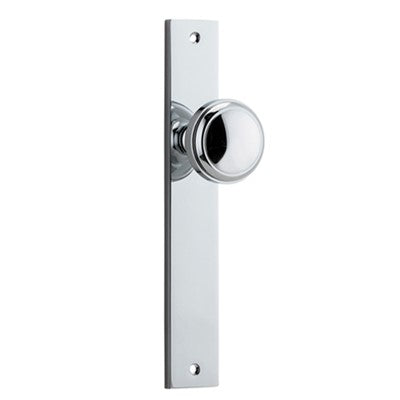 Iver Door Knob Paddington Rectangular Latch Pair Polished Chrome D55xP61mm BPH240xW38mm