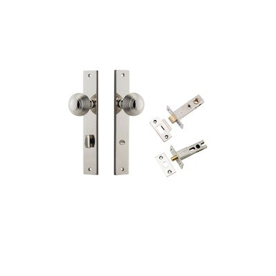 Iver Door Knob Guildford Rectangular Polished Nickel Privacy Kit