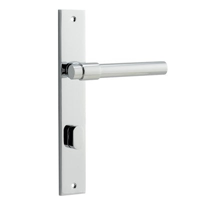 Iver Door Lever Helsinki Rectangular Privacy Pair Polished Chrome CTC85mm L137xP58mm BPH240xW38mm