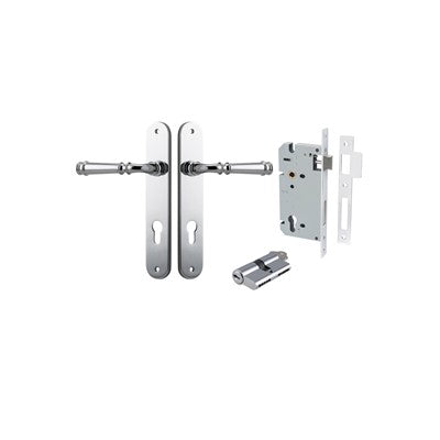 Iver Door Lever Verona Oval Polished Chrome Key / Key Entrance Kit