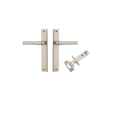 Iver Door Lever Helsinki Rectangular Satin Nickel Passage Kit