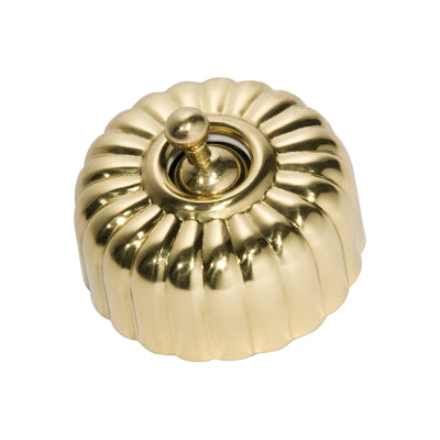 Tradco Switch Fluted Polished Brass D55xP40mm