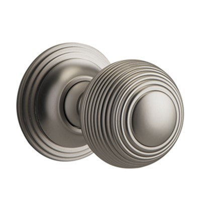 Iver Door Knob Guildford Rose Round Concealed Fix Pair Satin Nickel D52xP78mm BPD61mm