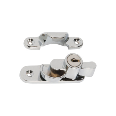 Tradco Sash Fastener Locking Zinc Alloy Satin Chrome L64xW20mm