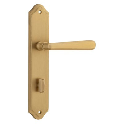 Iver Door Lever Copenhagen Shouldered Privacy Pair Brushed Brass CTC85mm L120xP59mm BPH250xW48mm