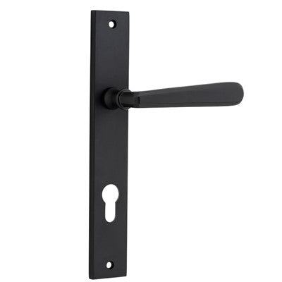 Iver Door Lever Copenhagen Rectangular Euro Pair Matt Black CTC85mm L120xP57mm BPH240xW38mm