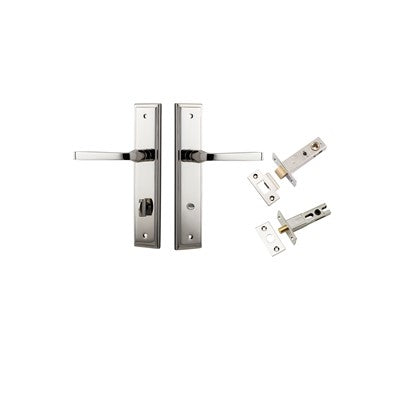 Iver Door Lever Annecy Stepped Polished Nickel Privacy Kit