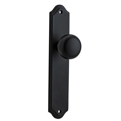 Iver Door Knob Cambridge Shouldered Latch Pair Matt Black D55xP62mm BPH250xW48mm