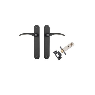 Iver Door Lever Oxford Oval Matt Black Passage Kit