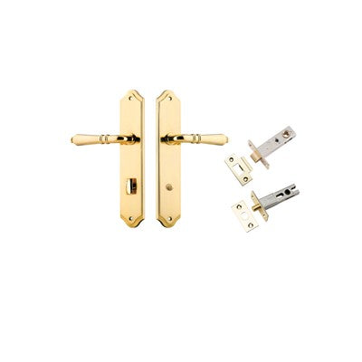 Iver Door Lever Sarlat Shouldered Polished Brass Privacy Kit