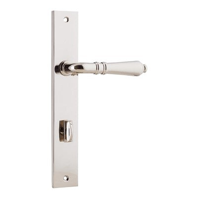 Iver Door Lever Sarlat Rectangular Privacy Pair Polished Nickel CTC85mm L111xP53mm BPH240xW38mm