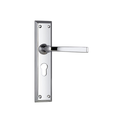 Tradco Door Lever Menton Euro Pair Chrome Plated H225xW50xP75mm