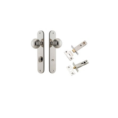 Iver Door Knob Guildford Oval Polished Nickel Privacy Kit