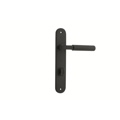 Iver Door Lever Brunswick Oval Privacy Pair Matt Black CTC85mm L120xP57mm BPH240xW40mm