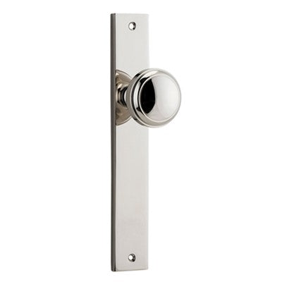 Iver Door Knob Paddington Rectangular Latch Pair Polished Nickel D55xP61mm BPH240xW38mm