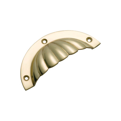 Tradco Drawer Pull Fluted Polished Brass H40xL90mm