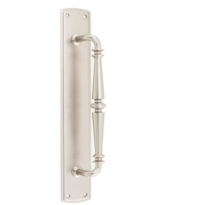 Iver Pull Handle Sarlat On Backplate Satin Nickel L382xW68xP72mm