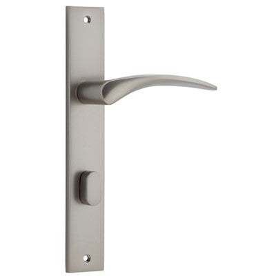 Iver Door Lever Oxford Rectangular Privacy Pair Satin Nickel CTC85mm L125xP60mm BPH240xW38mm