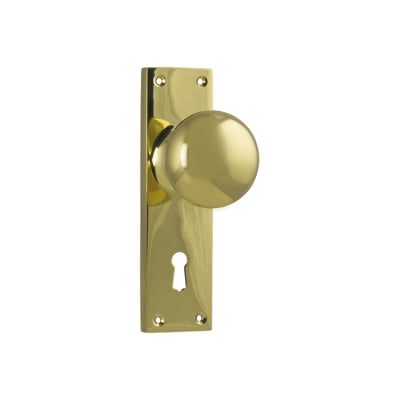 Tradco Door Knob Victorian Lock Pair Polished Brass H152xW42xP75mm