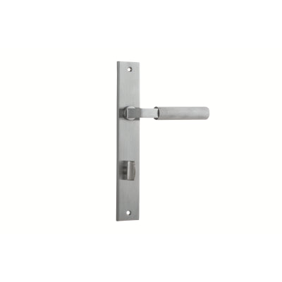 Iver Door Lever Brunswick Rectangular Privacy Pair Brushed Chrome CTC85mm L120xP57mm BPH240xW38mm