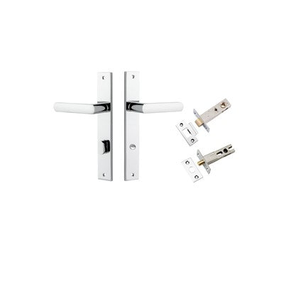 Iver Door Lever Osaka Rectangular Polished Chrome Privacy Kit