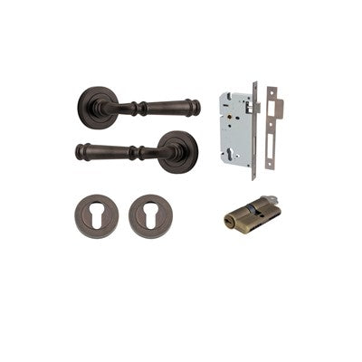 Iver Door Lever Verona Rose Round Signature Brass Key / Key Entrance Kit