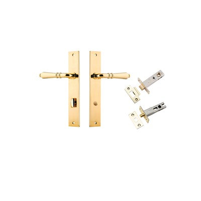 Iver Door Lever Sarlat Rectangular Polished Brass Privacy Kit