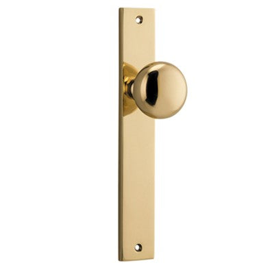 Iver Door Knob Cambridge Rectangular Latch Pair Polished Brass D55xP60mm BPH240xW38mm