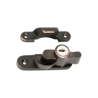 Tradco Sash Fastener Locking Zinc Alloy Antique Copper L64xW20mm