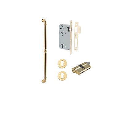 Iver Pull Handle Sarlat Polished Brass CTC600mm Key / Key Entrance Kit