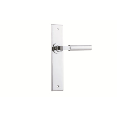 Iver Door Lever Berlin Chamfered Latch Pair Polished Chrome L120xP59mm BPH240xW50mm